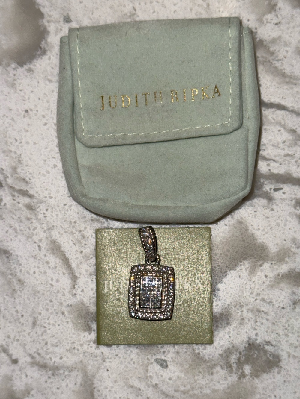 Judith Ripka Sterling Silver 925 CZ BLING Enhancer Pendant NEW